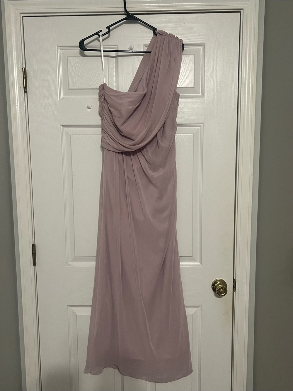 One-Shoulder Mauve Evening Dress